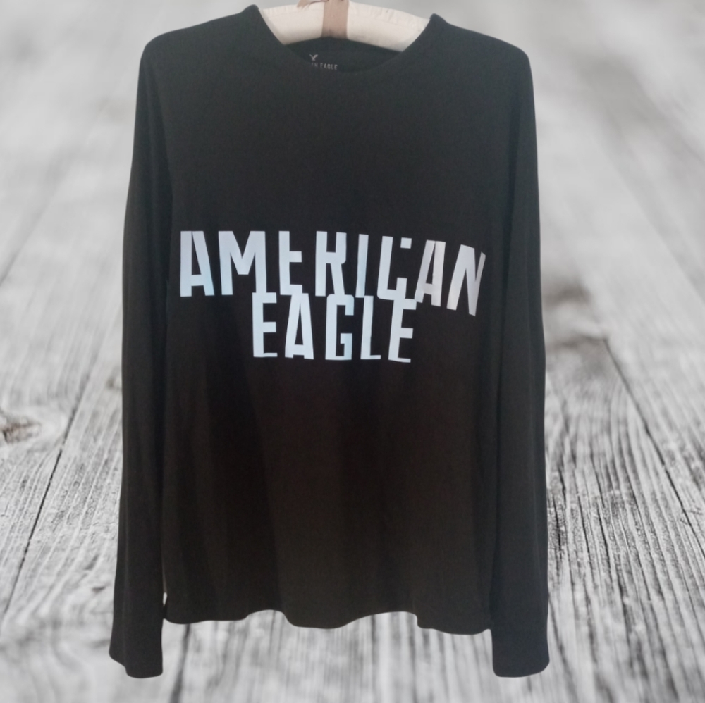 American Eagle black long/sleeve (Active Flex) Shirt w/ Reflective Logo (Unisex)